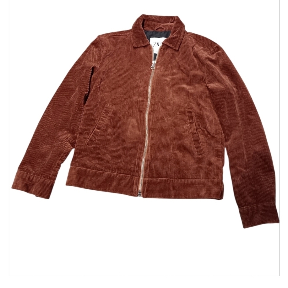 Zara Rust Corduroy Jacket Sz S Semi New